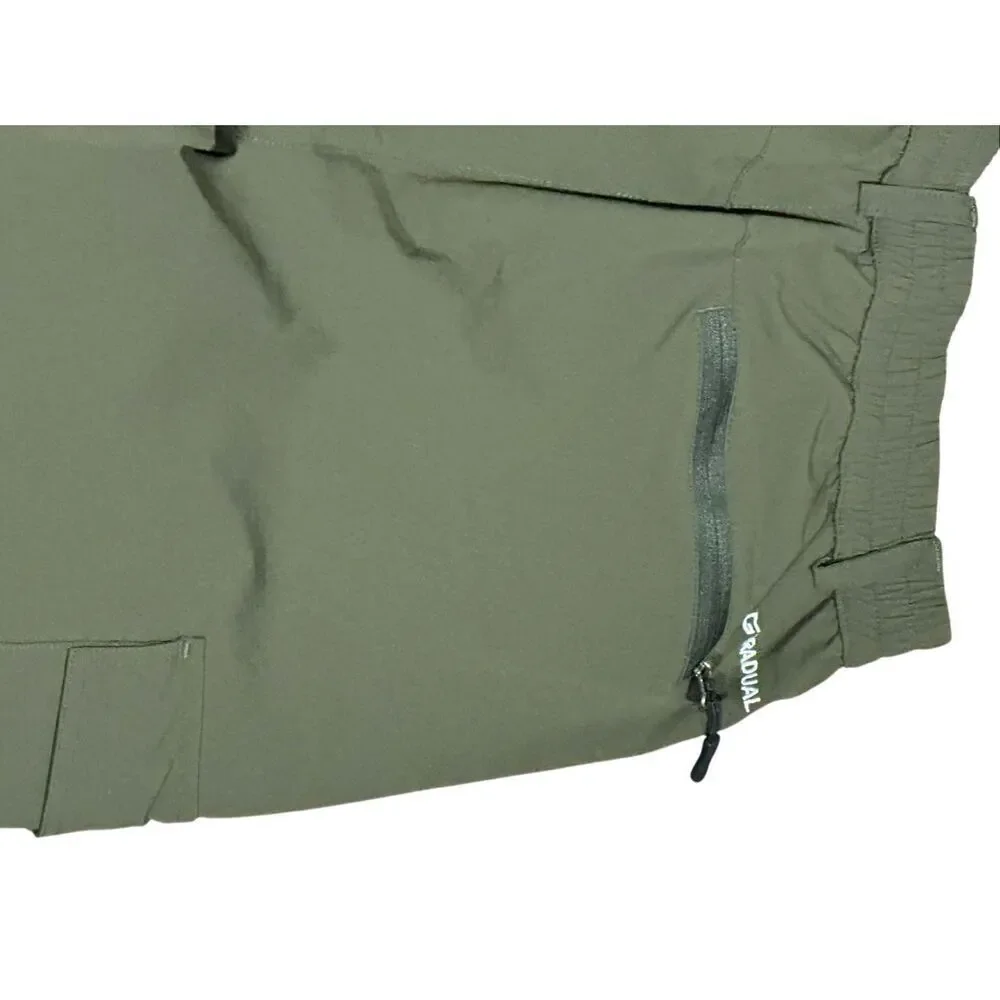 Gradual olive green M outdoor hiking pants nylon